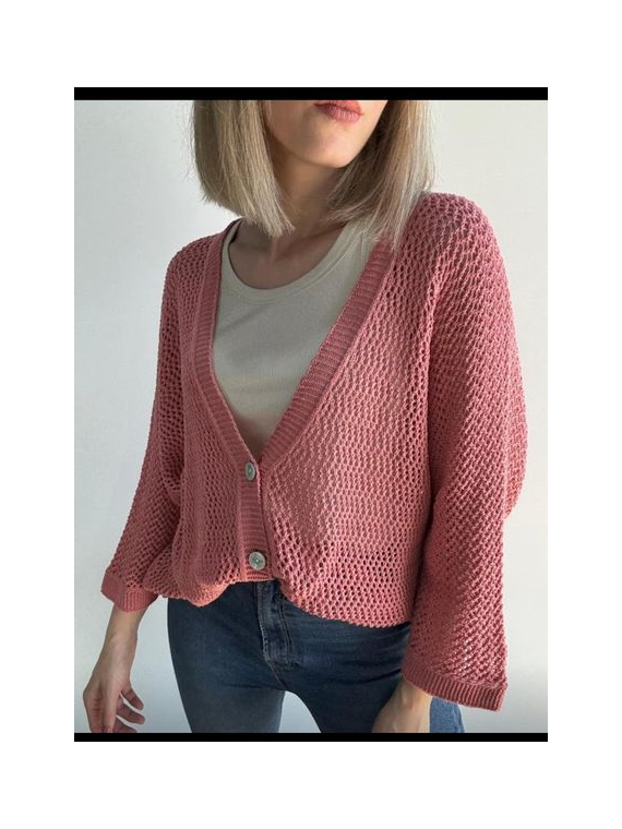 CHAQUETA PUNTO BOTONES CALADA